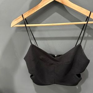 Zara Black Spaghetti Strap Crop Top